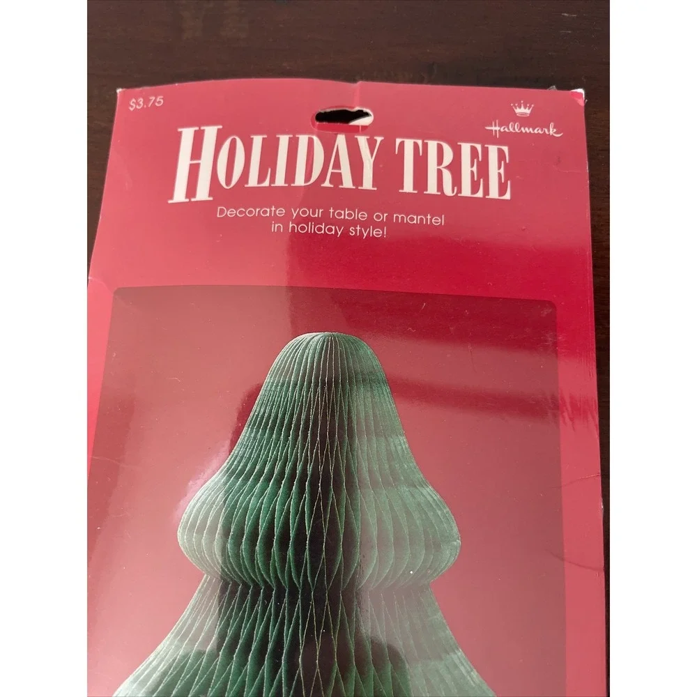 Vintage Hallmark Honeycomb Paper Christmas Tree Centerpiece Garland Decorations‎